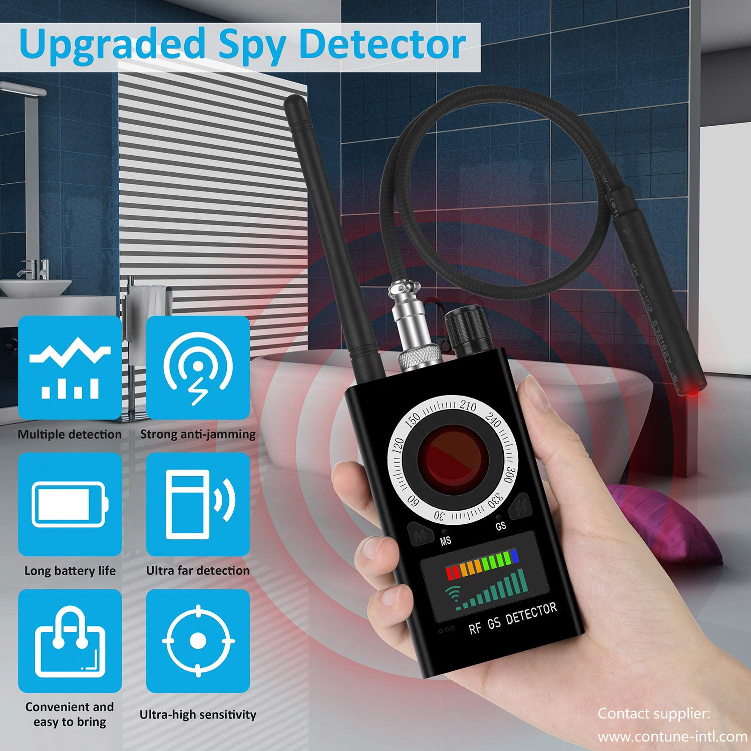 Détecteur Anti Spy pour caméra cachée, trackers GPS